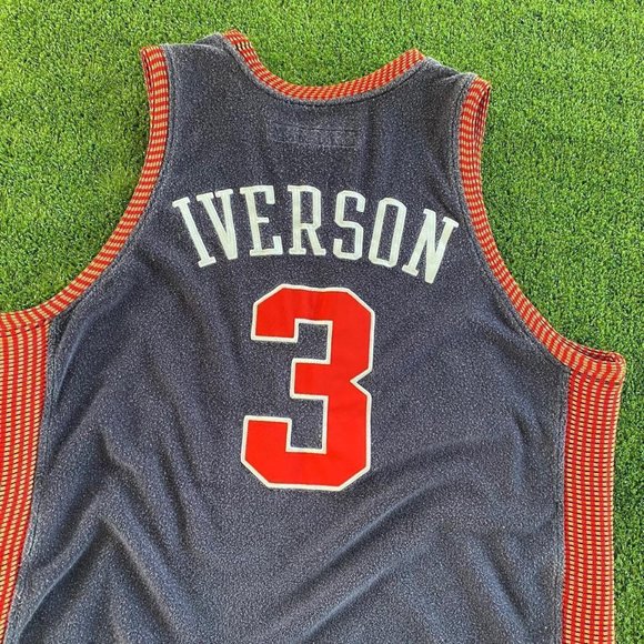 REEBOK HARDWOOD CLASSICS NATS ALLEN IVERSON BASKETBALL JERSEY - Picture 4 of 8